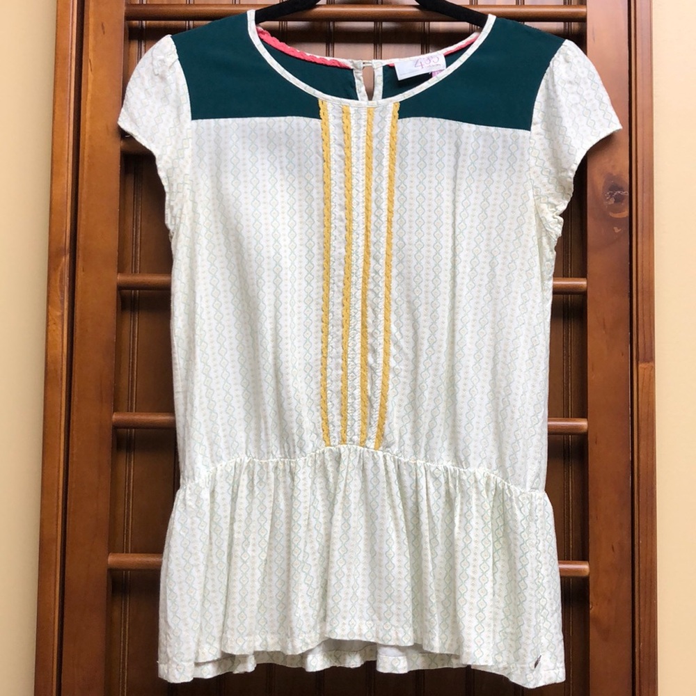 Matilda Jane cap-sleeved green girls top